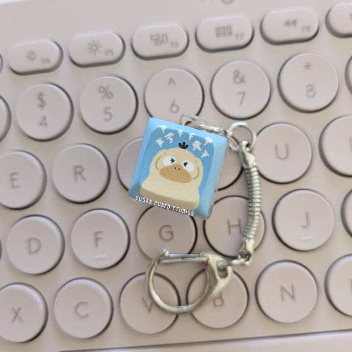 Confused Duck #054 - Fidget Keycap Keychain
