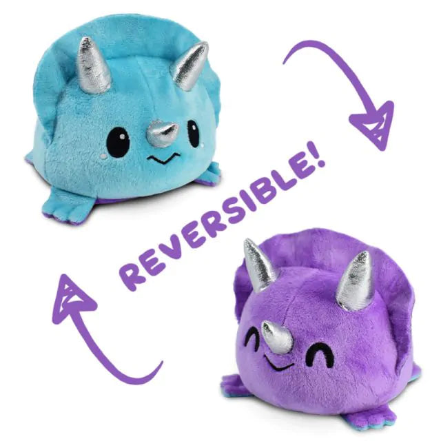 Teeturtle Reversible Triceratops Plushie (PURPLE + BLUE)
