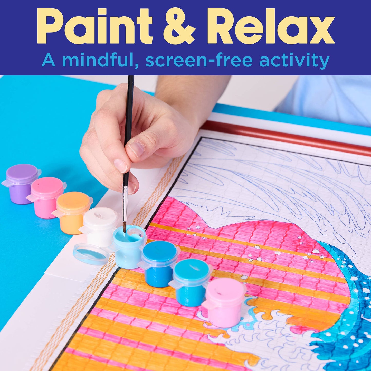 Paper Scroll Painting Kit for Kids - The Great Wave