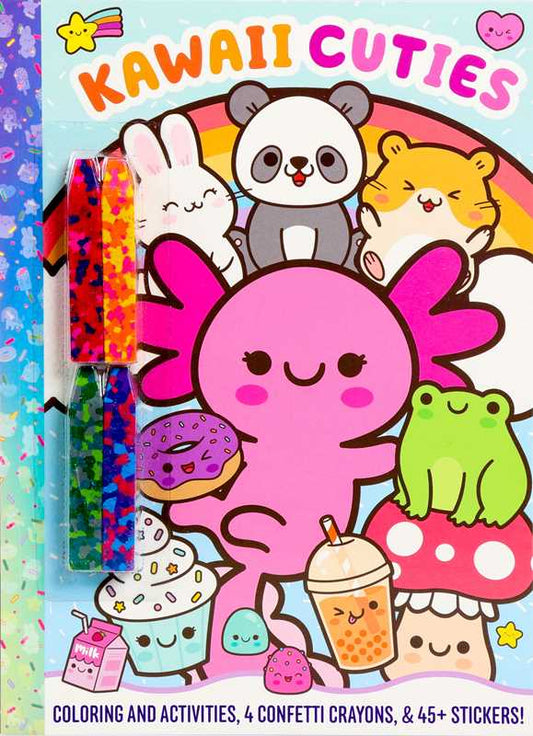 Kawaii Cuties: Coloring Book with Confetti Crayons and Stickers by Delaney Foerster