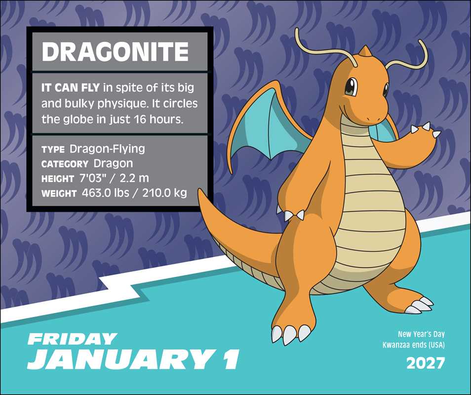 Pokémon 2027 Day-to-Day Calendar by Pokémon