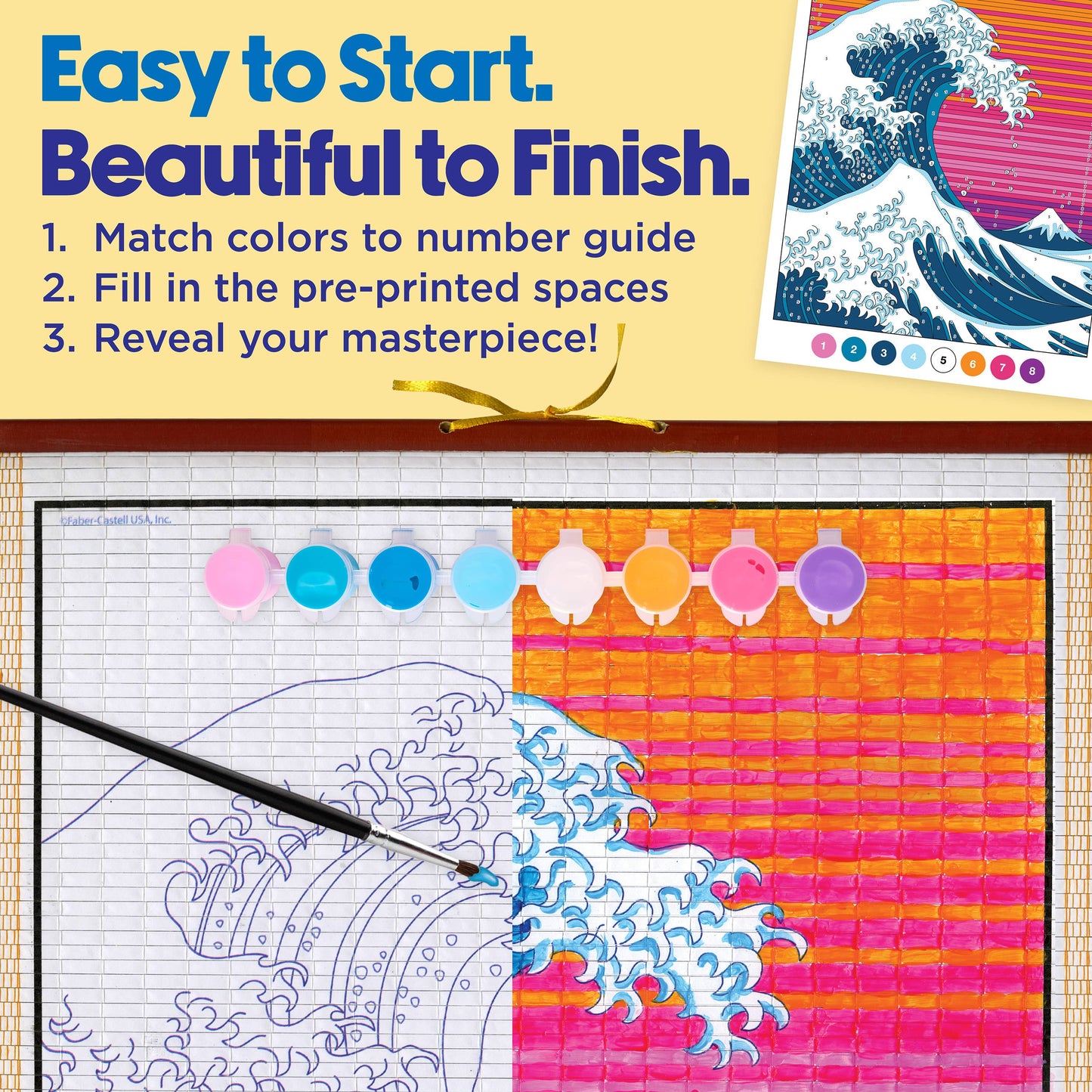 Paper Scroll Painting Kit for Kids - The Great Wave