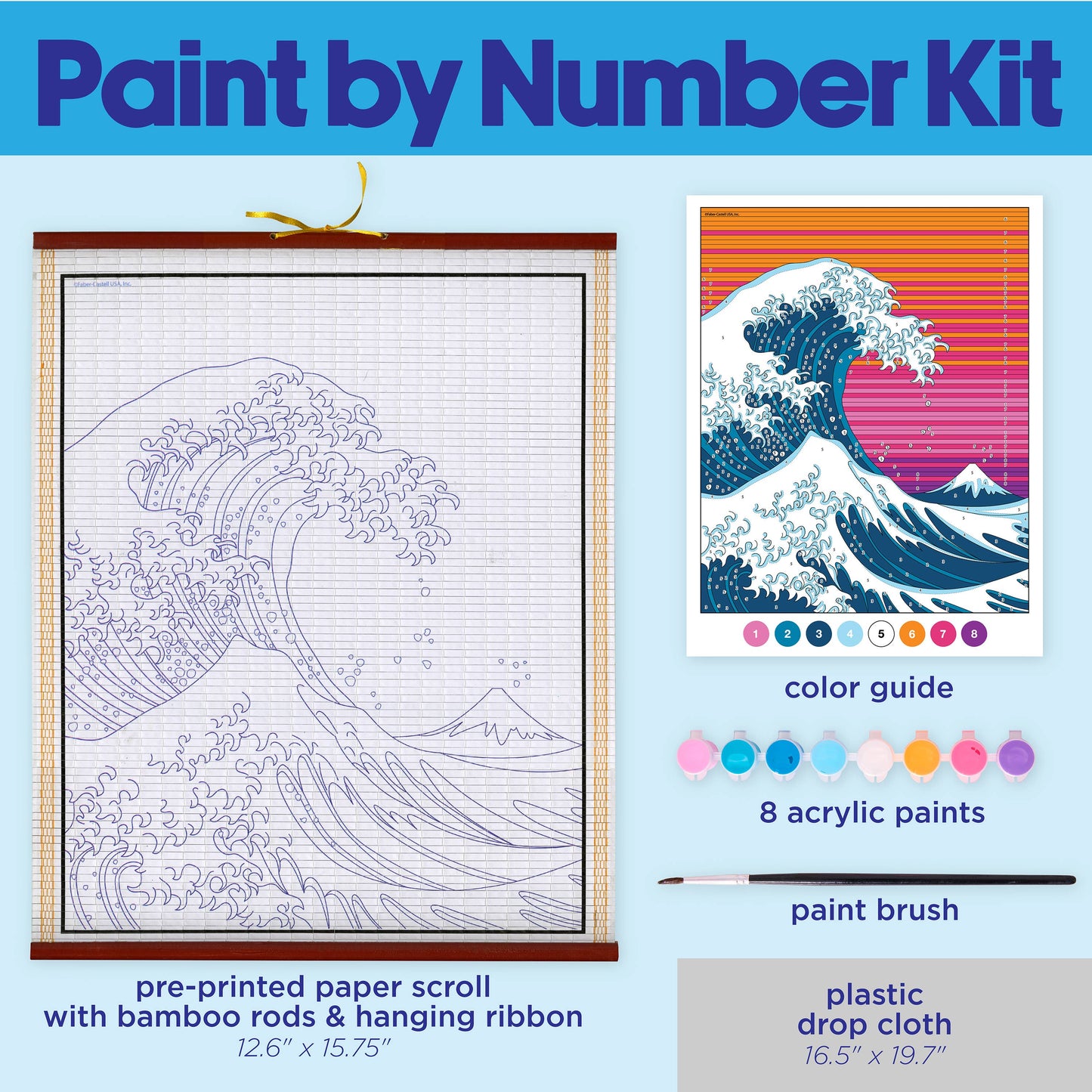 Paper Scroll Painting Kit for Kids - The Great Wave