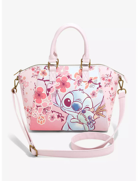 Loungefly Disney Stitch Cherry Blossoms Satchel Bag
